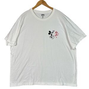 UNIQLO UT Disney T Shirt Mens Size 4XL White Mickey Mouse Short Sleeve Crew Neck